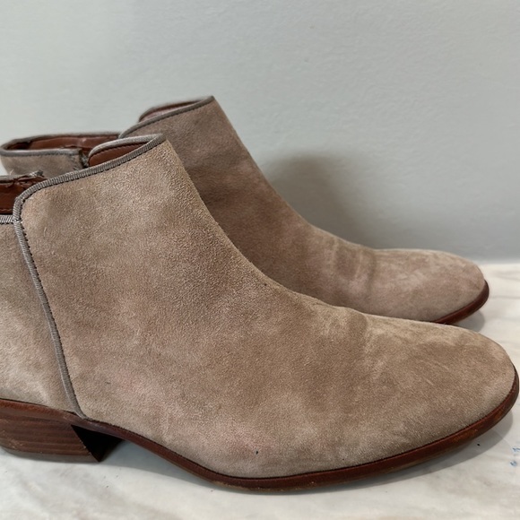 SAM EDELMAN PETTY‎ CONTRAST TRIM BLOCK HEEL ANKLE BOOTS SIZE 8.5 - Picture 4 of 8